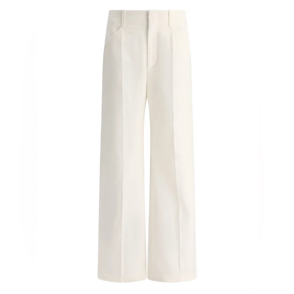 Chloe Wide-Leg Pants, Iconic Milk, Size 40 FR | 8 US